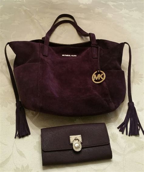 michael kors purple suade bag|Michael Kors close out totes.